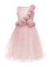 Rose Satin Tulle Flower Girl Dress Birthday Dress